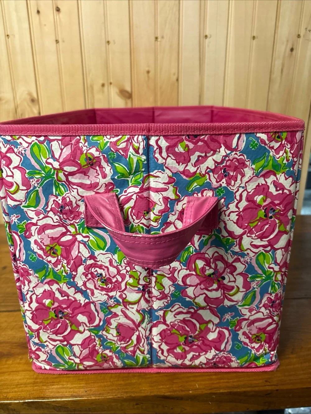 Lilly Pulitzer Pink Floral Storage Bin - Decorative Home Organizer
